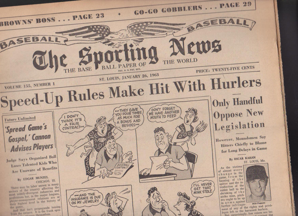 The Sporting News TSN Blanton Collier Speed Up Baseball January 26 1963