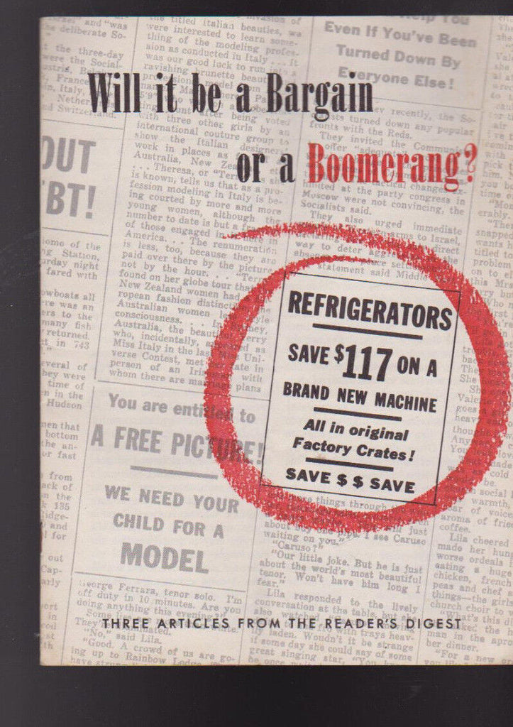 Will It Be a Bargain or a Boomerang 1956 Fraud Prevention Booklet Readers Digest