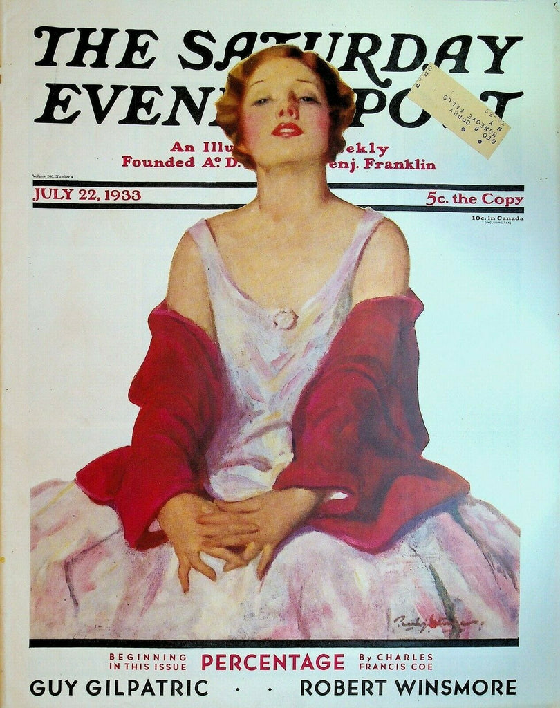 Saturday Evening Post July 22 1933 Horse Racing Helen WIlls Moody Tennis Golf