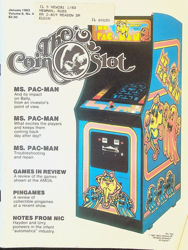 The Coin Slot Magazine January 1983 Ms Pac-Man Pingames AMOA Pong