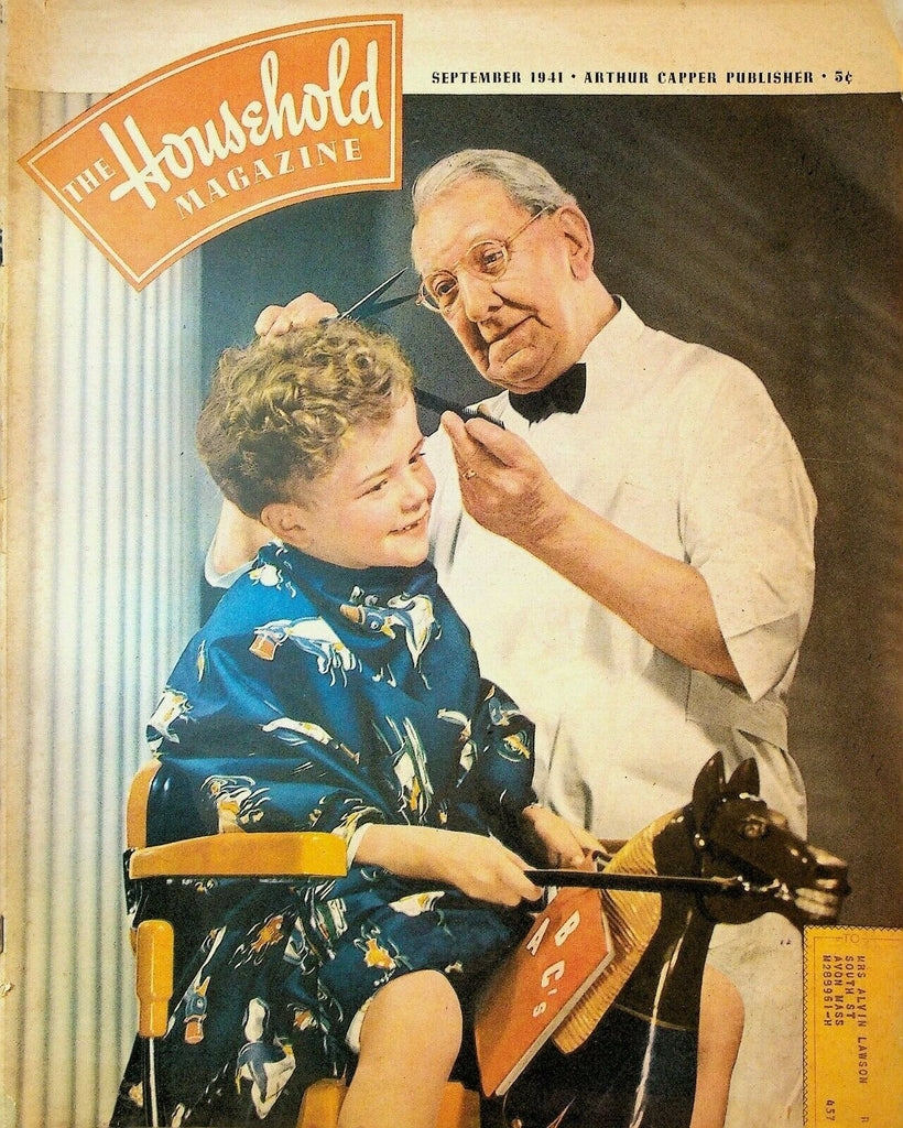 Household Magazine September 1941 Barber Shop Cover Little Brown Koko