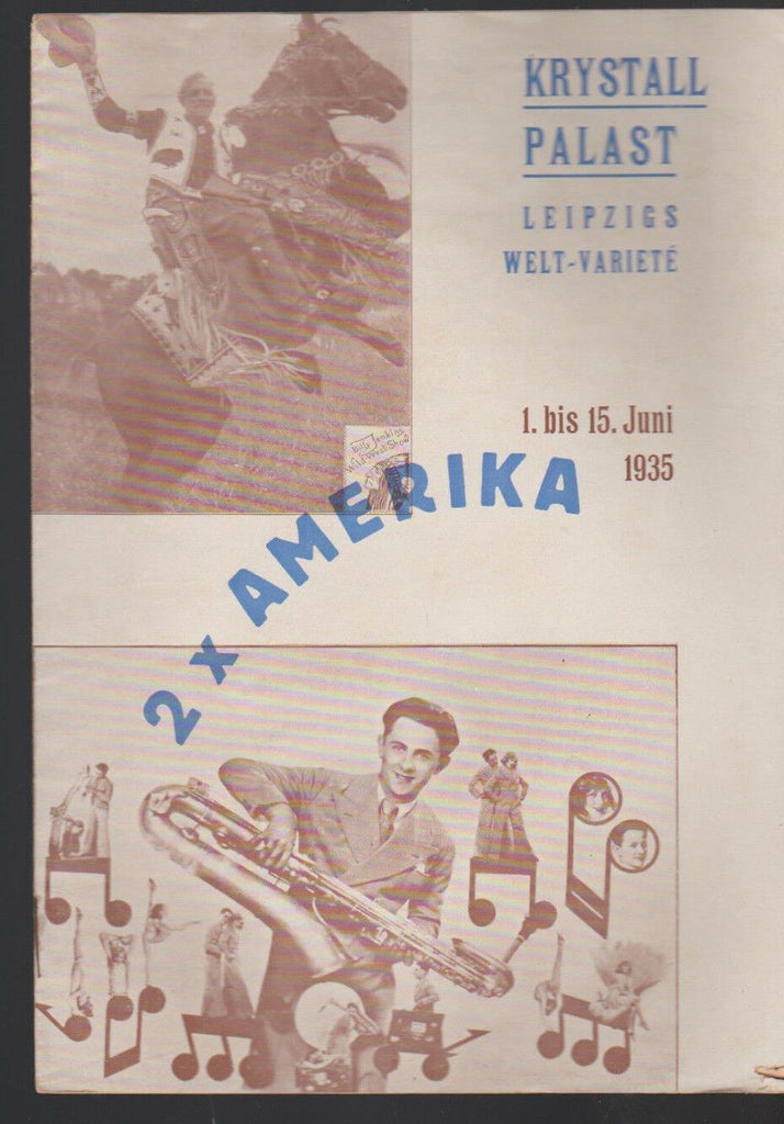 2x Amerika June 1935 Krystall Palast Lepzig Germany Joe Bonell Billy Jenkins