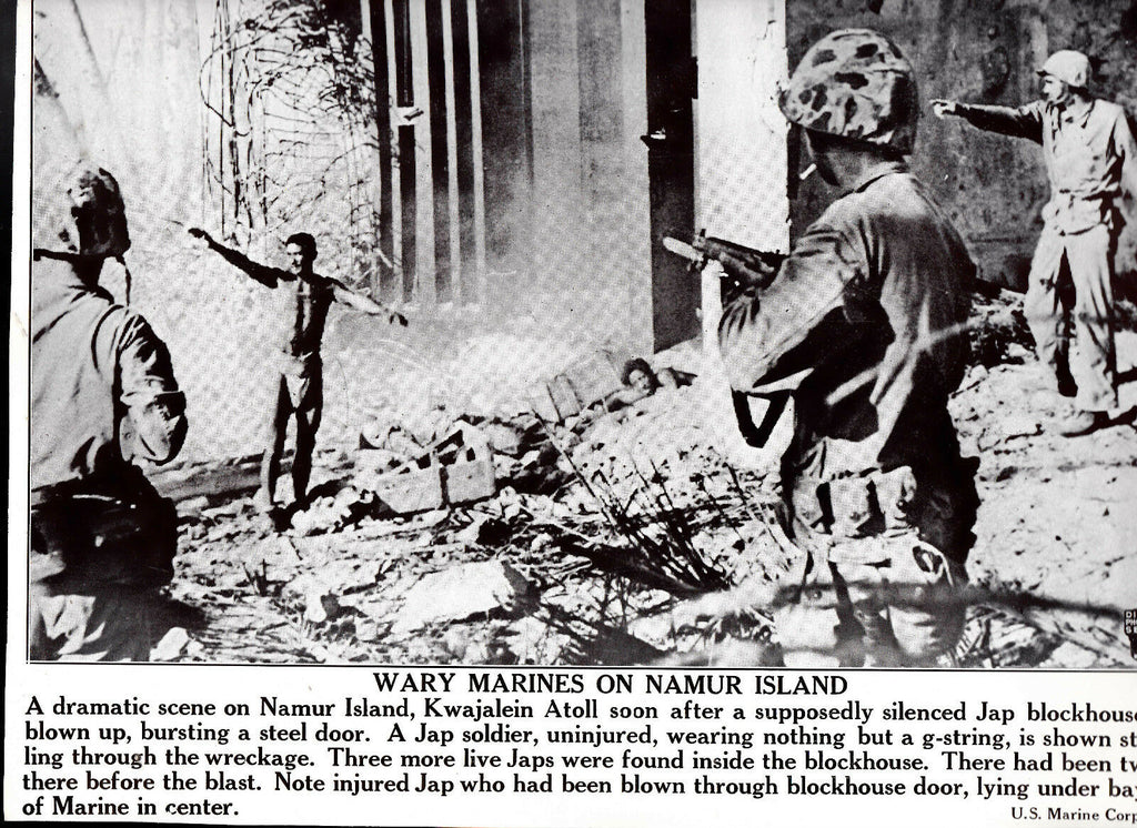 Namur Island Japanese Blockhouse Blown Up  WWII Dispatch Photo News Service