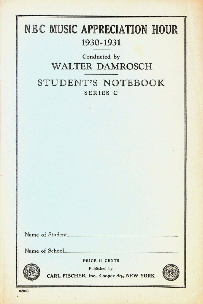 NBC Music Appreciation Hour Booklet 1930-31 Series C Student Notebook