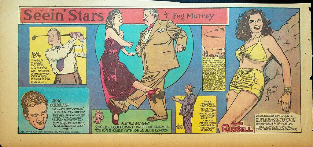 Seein Stars Comic Strip November 10 1950 Vincent Price Bob Hope Jane Russell