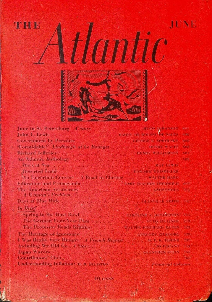 Atlantic Monthly June 1937 Charles Lindbergh Understanding Inflation