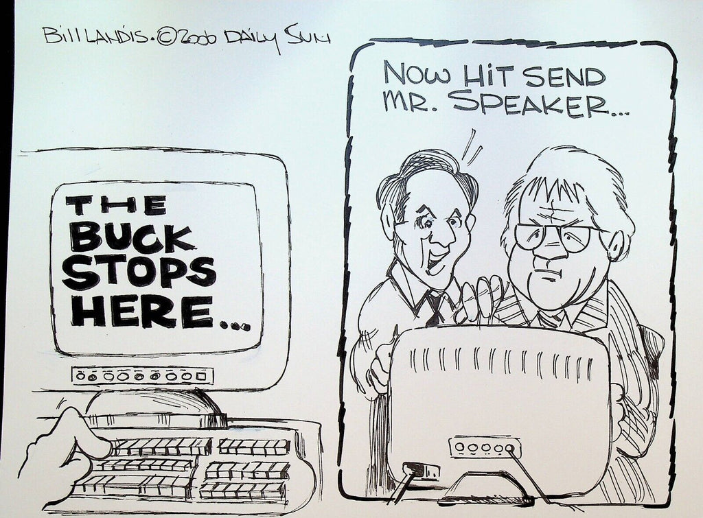 Bill Landis Original Cartoon Art The Villages Daily Sun 2006 Dennis Hastert