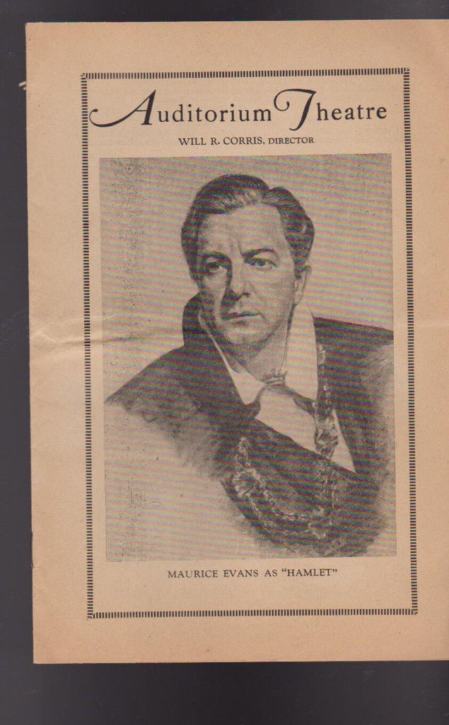 Hamlet Maurice Evans Rochester Auditorium Theatre 1950s Program