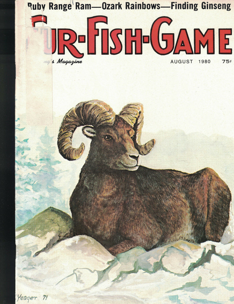 Harding's Fur Fish & Game Magazine August 1980 Yeager Ram Cover