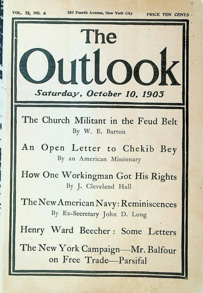 Outlook Magazine October 10 1903 Chekib Bey Labor Riots Salvation Army