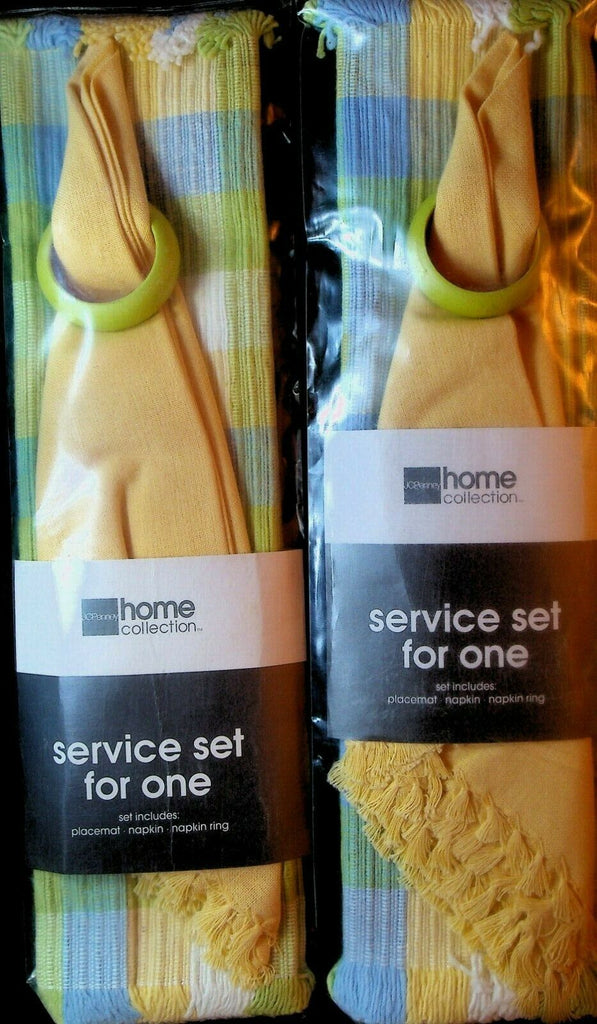 JC Penney Home Collection Service Set for One (Lot of 2) Napkin Placemat Ring