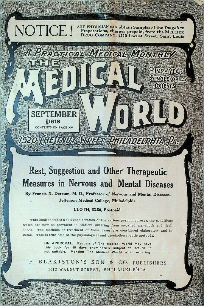 Medical World Magazine September 1918 Army Internists Typhoid