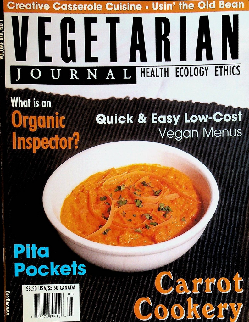 Vegetarian Journal Vol XXI1 #1 2003 Casserole Cuisine Carrots Pita Pockets