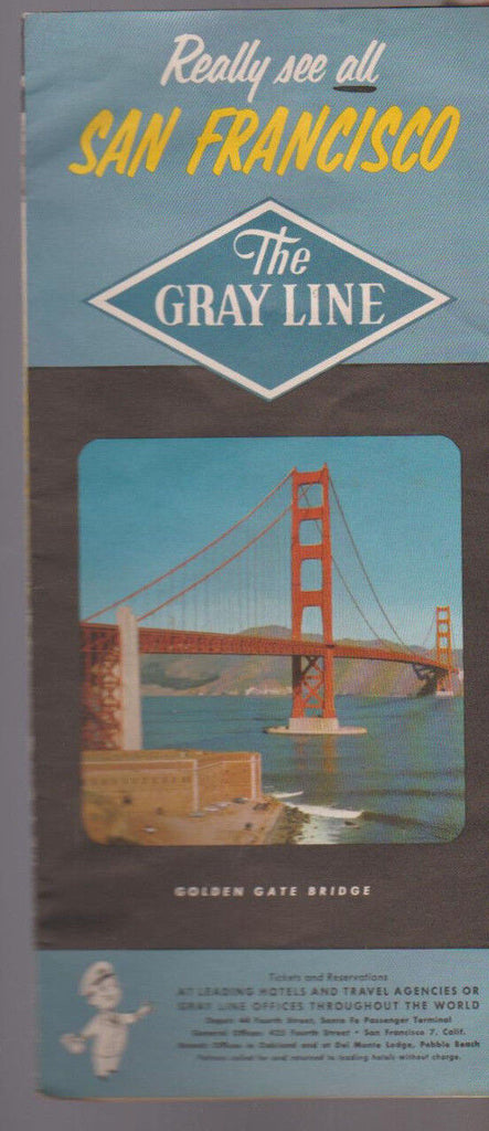 Really See All San Francisco Gray Line Brochure 1954 Golden Gate Bridge