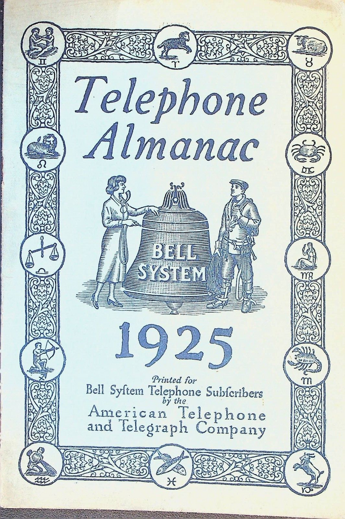 Bell System Telephone Almanac 1925 American Telephone & Telegraph