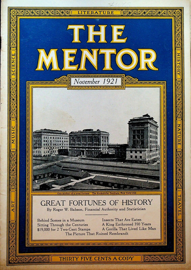 The Mentor Magazine November 1921 John Rockefeller Cornelius Vanderbilt