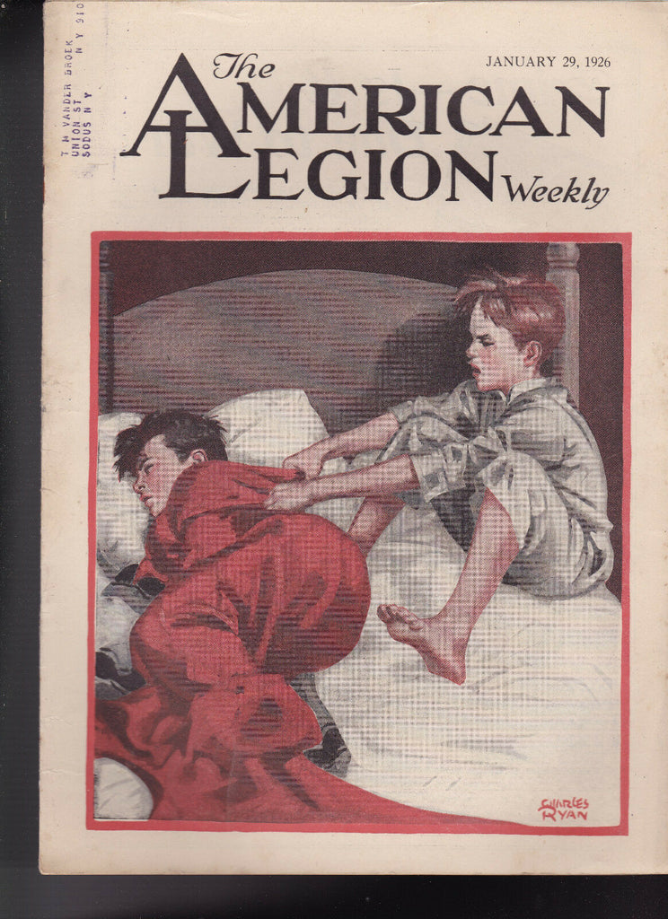 American Legion Magazine Charles Ryan Cover Sleeping Boys January 29 1926