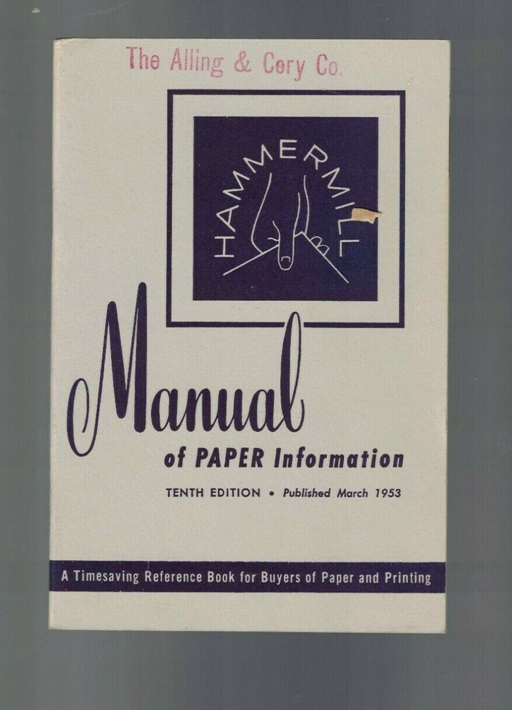 Hammermill Manual of Paper Information 10th Ed March 1953 Booklet Catalog