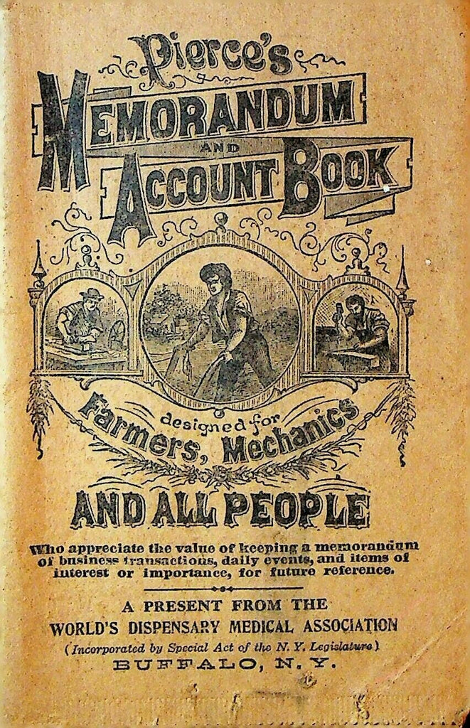 Dr Pierce's Memorandum & Account Book 1925 Quack Medicine