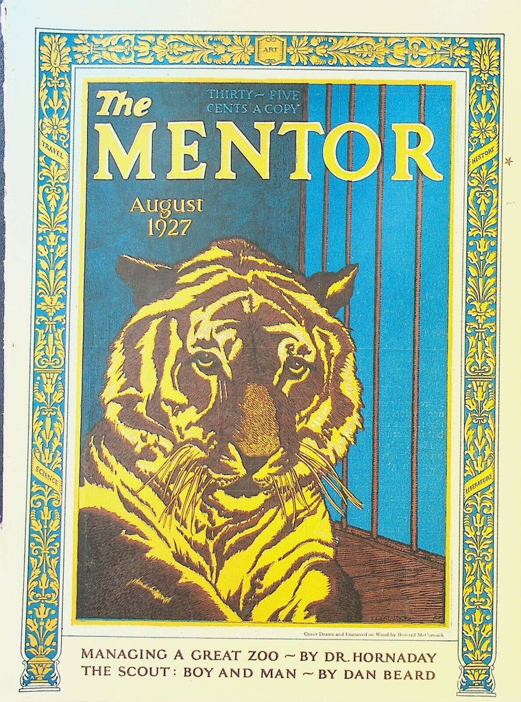 The Mentor Magazine August 1927 Dan Beard Howard McCormick William Hornaday Zoo