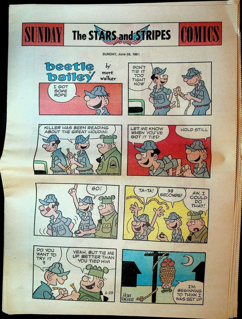 Stars & Stripes Sunday Comics Section June 28 1981 Amazing Spider-Man