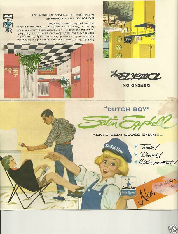 Dutch Boy Paints 1958 Satin Eggshell advertising brochure