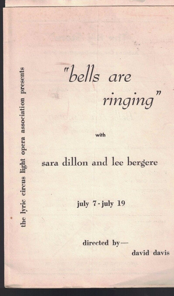 Bells are Ringing (Skaneateles NY) program Sara Dillon Lee Bergere