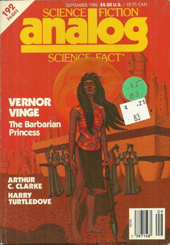 Sept 1986 ANALOG Magazine- Arthur C Clarke, Harry Turtledove