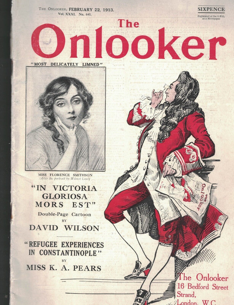 The Onlooker February 22 1913 INFINITY COVER Florence Smithson