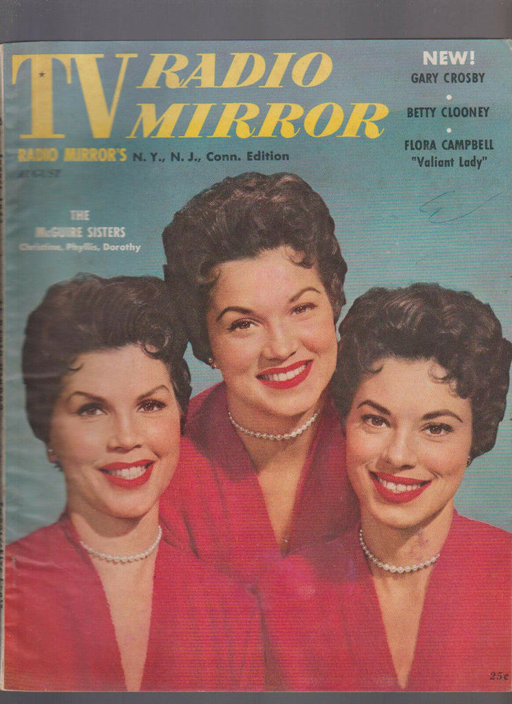 TV Radio Mirror August 1955 McGuire Sisters Betty Clooney Flora Campbell