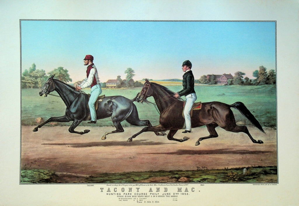 Currier & Ives Calendar Topper 1957 Tacony & Mac Horse Race Hunting Park Course