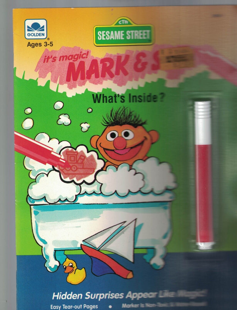 Sesame Street Mark & See 1989 Activity Book Golden #2882-1
