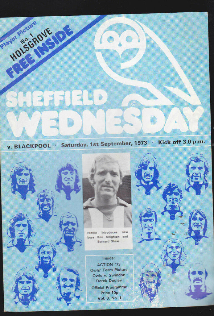 Sheffield Wednesday v Blackpool Programme- Sept 1 1973