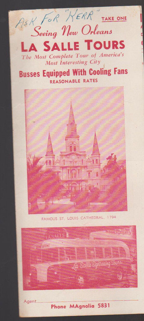 La Salle Tours Seeing New Orleans 1940s Travel Brochure