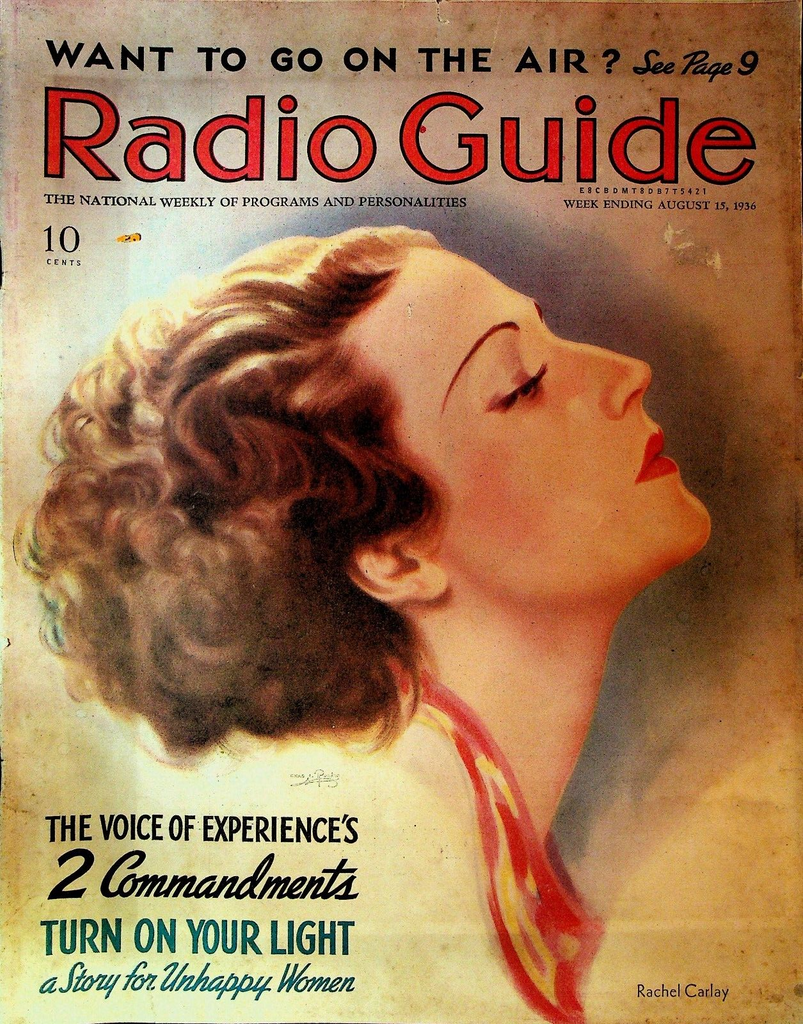 Radio Guide August 15 1936 J Edgar Hoover Helen Hayes Rachel Carlay