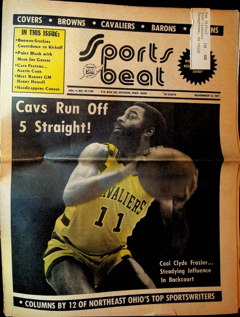 Sports Beat Magazine November 13 1977 Walt Frazier Mean Joe Greene Austin Carr