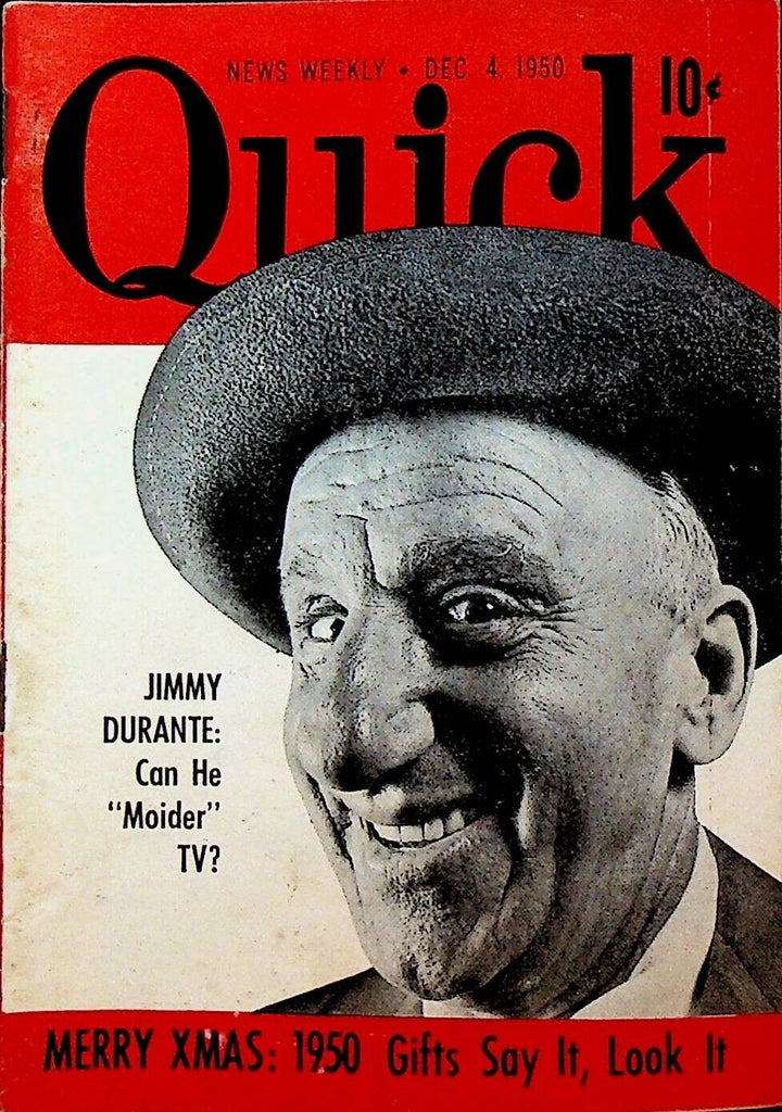Quick Magazine December 4 1950 Jimmy Durante Shelley Winters Willie Shoemaker