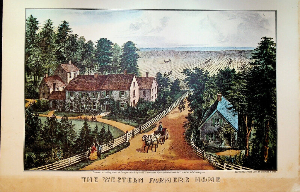 Currier & Ives Calendar Topper 1954 The Western Farmers Home