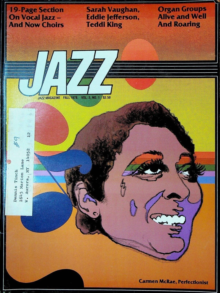 Jazz Magazine Fall 1978 Carmen McRae Eddie Jefferson Sarah Vaughan