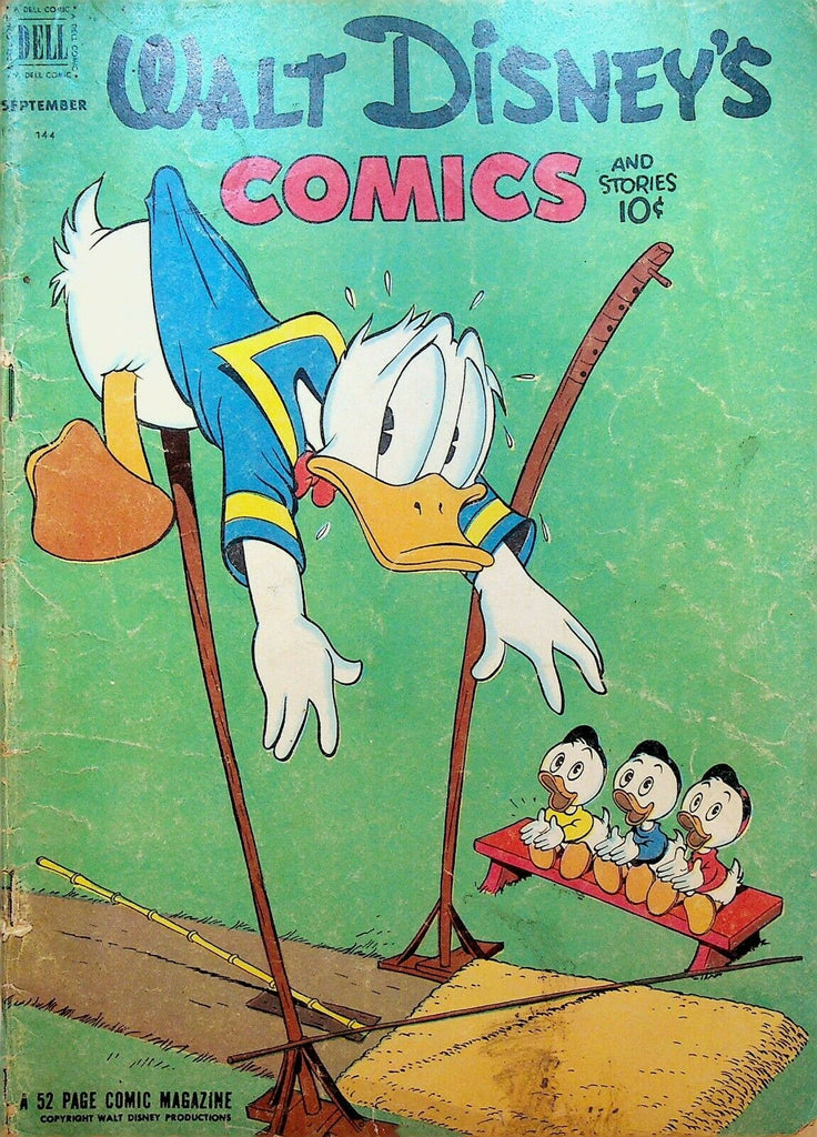 Walt Disney's Comics & Stories 144 Dell Comics 1952 Pole Vaulting Preacher Roe