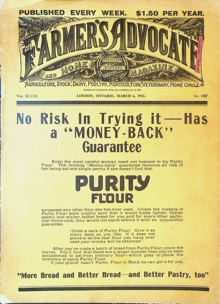 Farmer's Advocate March 6 1913 Rebecca of Sunnybrook Farm Kate Douglas Wiggin