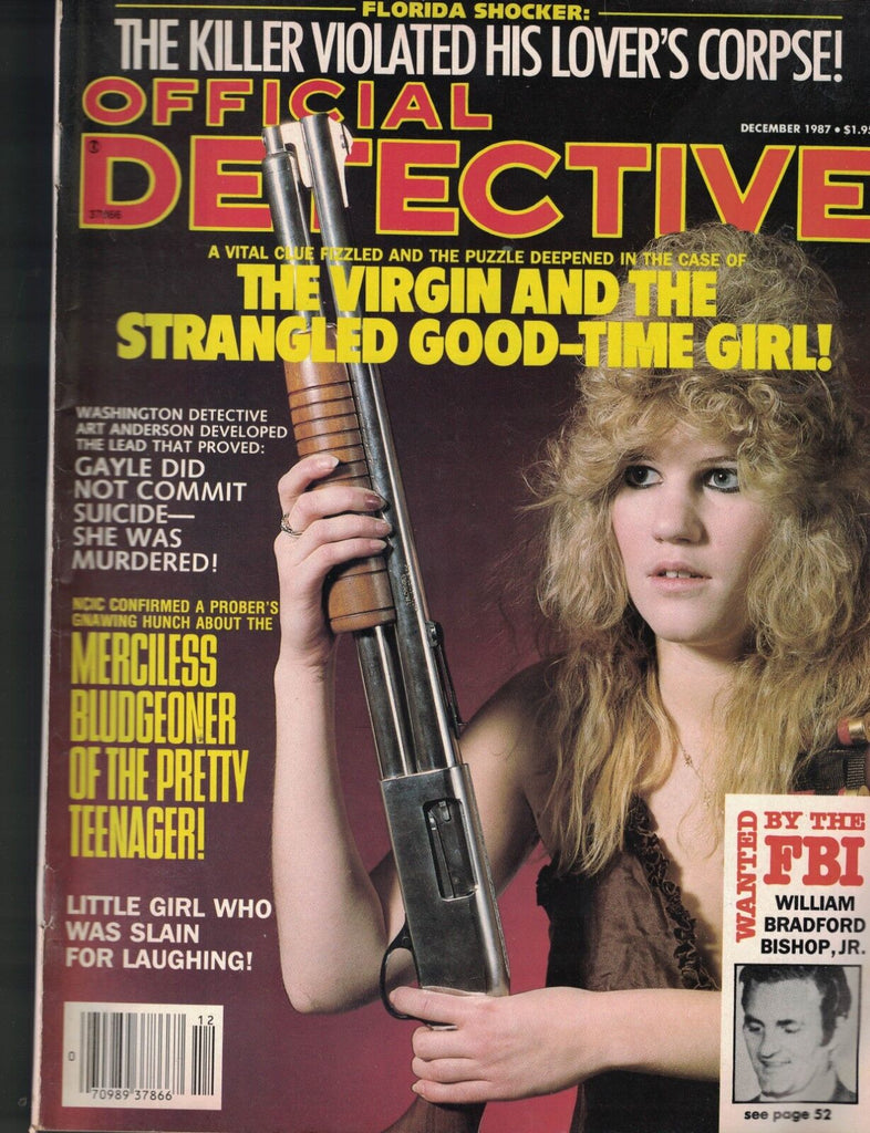 Official Detective Magazine December 1987 William Bishop Jr Mark Chandler