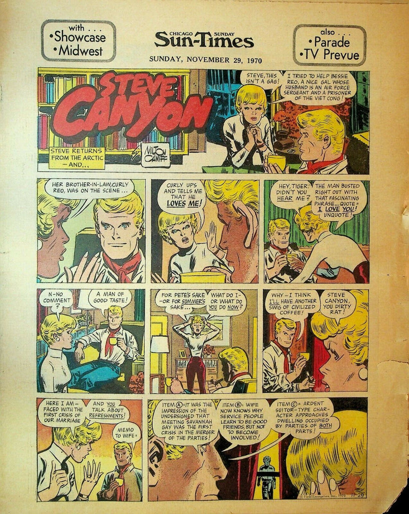 Chicago Sunday Sun-Times Comic Section November 29 1970 Steve Canyon Mary Worth