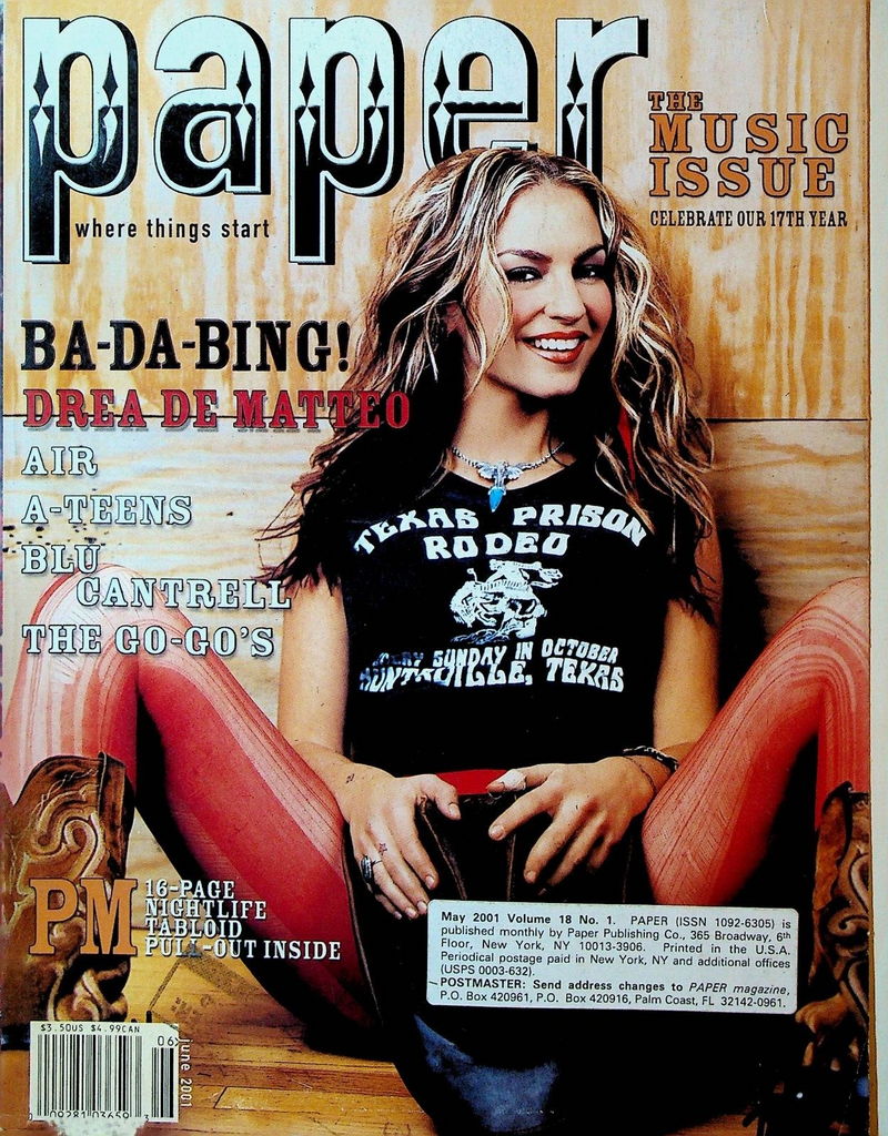 Paper Magazine June 2001 Blu Cantrell Dee Dee Ramone The Go-Go's Scott Hardkiss