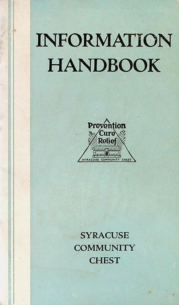 Syracuse NY Community Chest Information Handbook 1925
