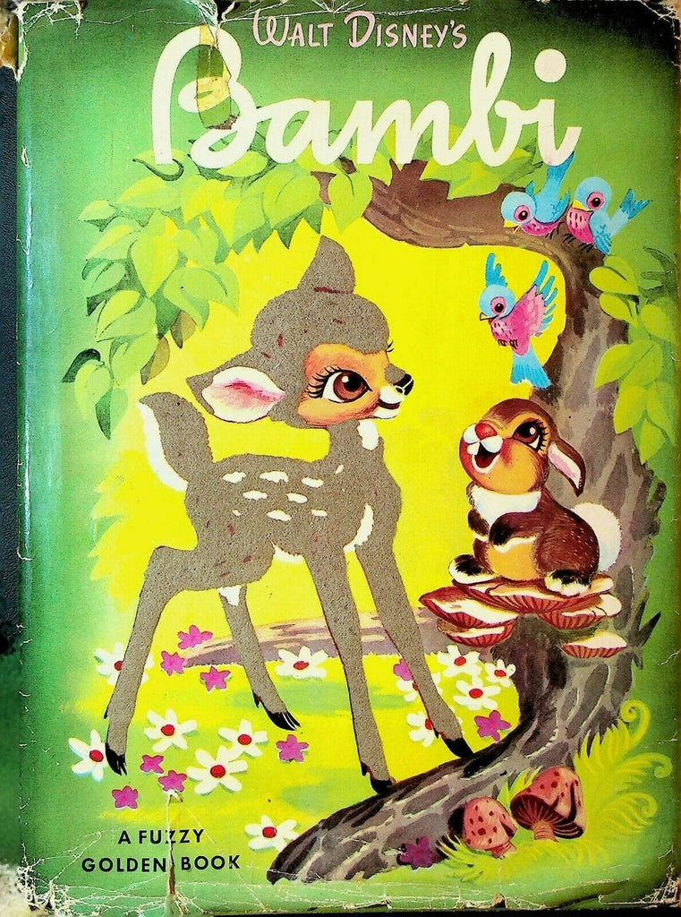 Walt Disney's Bambi Fuzzy Golden Book HC DJ 1949 Simon & Schuster