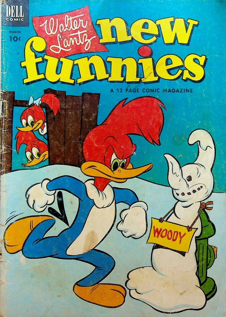 New Funnies 193 Dell Comics 1953 Woody Woodpecker Snowman