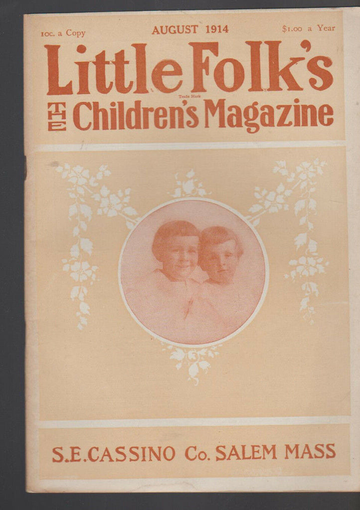 Little Folks Monthly Magazine August 1914 Cute Girls Cover