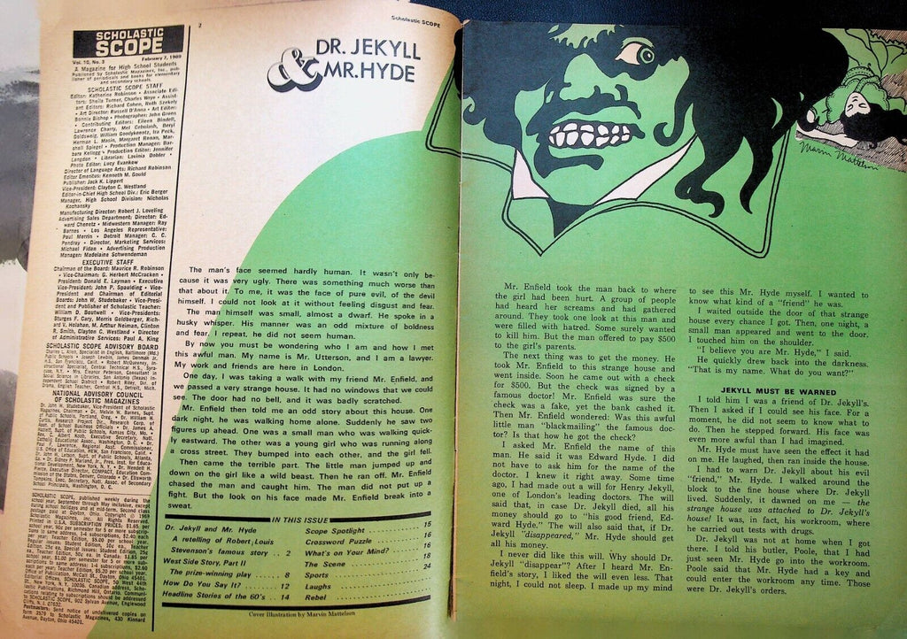 Scholastic Scope February 7 1969 Len Wilkens Dr Jekyll & Mr Hyde