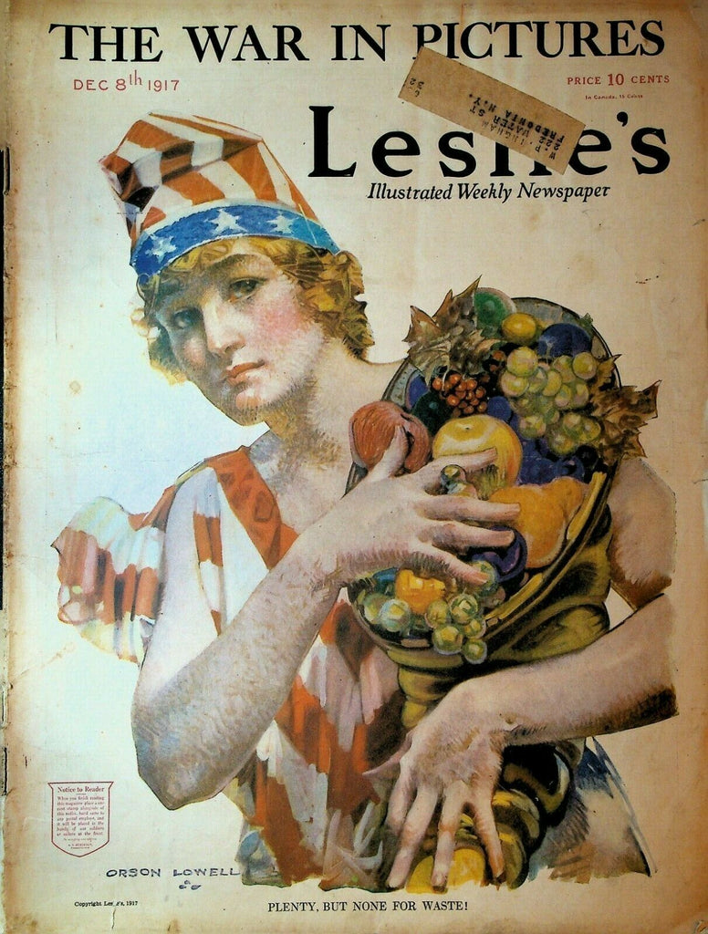 Leslie's December 8 1917 Black Soldiers WWI Orson Lowell C Leroy Baldridge